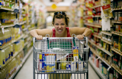 An angry grocery shopper.