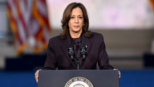 Vice President Kamala Harris stands framed by American flags waving proudly in the background. Unraveling the impact of bad economic reporting on the Harris campaign and how the portrayal of the economy affected the election outcome.