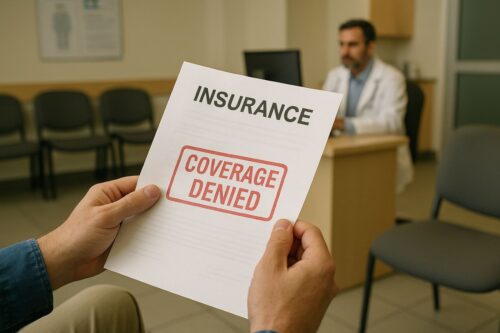A person holds an insurance document with 