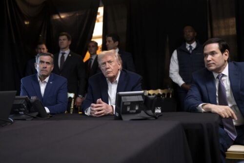 Trump Administration Officials Observe U.S. Military Operations In Venezuela From Mar-a-Lago Resort PALM BEACH, FLORIDA - JANUARY 3: (EDITOR'S NOTE: This Handout image was provided by a third-party organization and may not adhere to Getty Images' editorial policy.) U.S. President Donald Trump, CIA Director John Ratcliffe (L) and Secretary of State Marco Rubio monitor U.S. military operations in Venezuela, from Trump's Mar-a-Lago Club on January 3, 2026 in Palm Beach, Florida. President of Venezuela Nicolas Maduro and first lady Cilia Flores were brought to New York on Saturday after being captured by the U.S. military in Caracas. They are expected to face federal charges related to drug trafficking and working with gangs designated as terrorist organizations. (Photo by Molly Riley/The White House via Getty Images)
