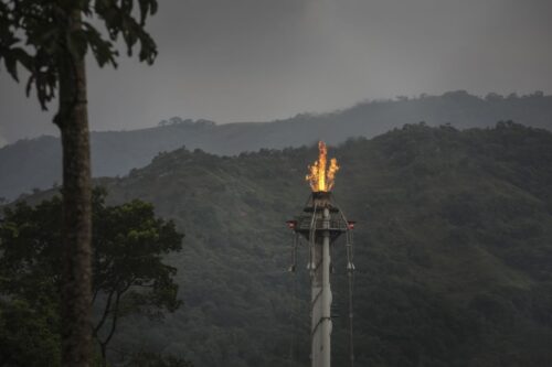 CASANARE, COLOMBIA - AUGUST 27: A view of flame from oil refinery flare stack in Casanare, Colombia. (Photo by Juancho Torres/Anadolu Agency via Getty Images) ISDS Press Release