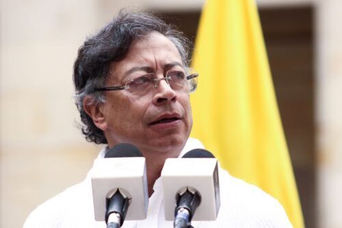 Colombian president Gustavo Petro opens the election day during the 2026 congressional elections on March 08, 2026 in Bogota. (Photo by: Jorge Londono/Long Visual Press/Universal ImagesGroup via Getty Images)