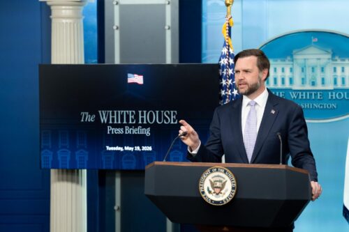 JD Vance at the White House Press Briefing.