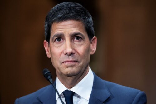 UNITED STATES - APRIL 21: Kevin Warsh, nominee for chairman of the Federal Reserve, testifies during his Senate Banking, Housing and Urban Affairs Committee confirmation hearing in Dirksen building on Tuesday, April 21, 2026. (Tom Williams/CQ-Roll Call, Inc via Getty Images)