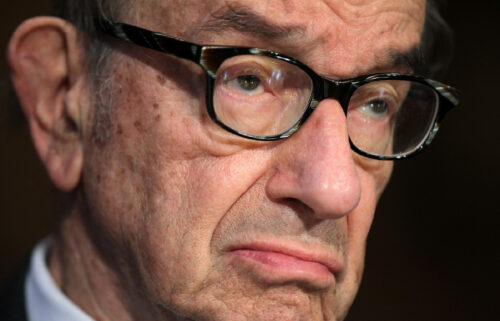 Close up of Alan Greenspan's face